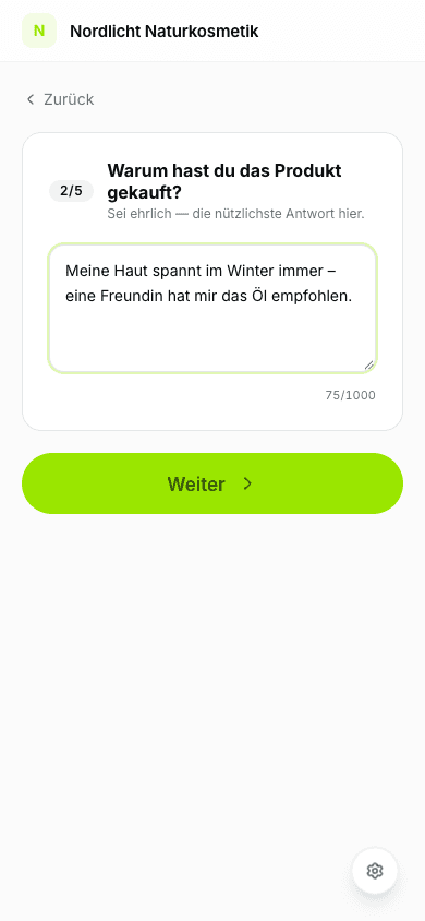 Frage: Kaufgrund