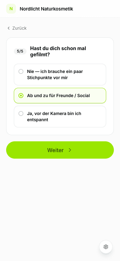 Frage: Kamera-Erfahrung