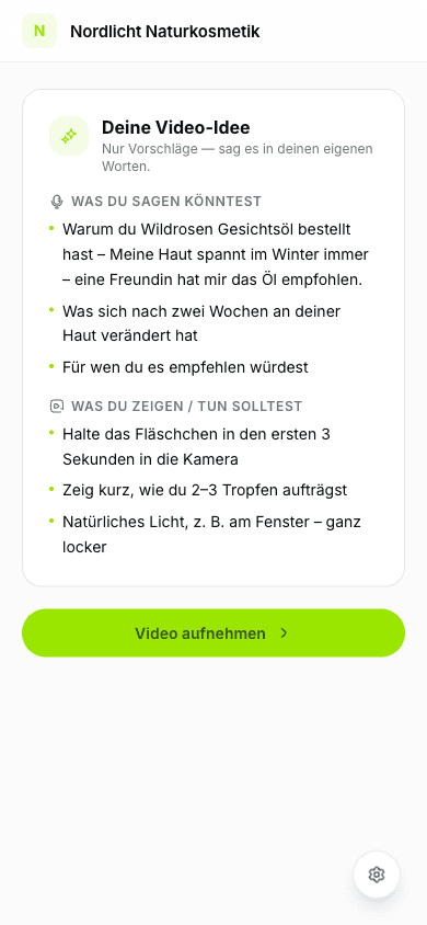 Persönliche Video-Idee