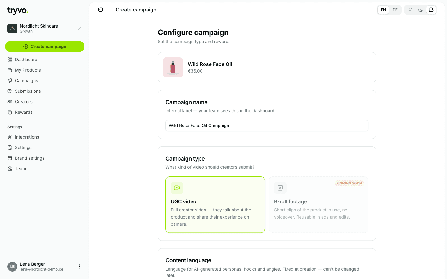 Configure the campaign