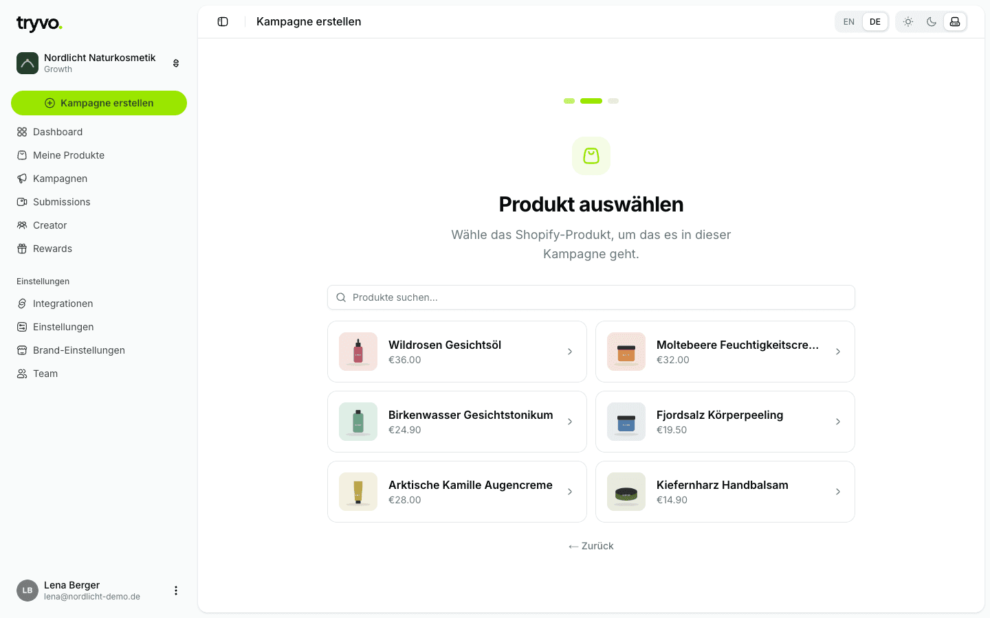 Produkt auswählen