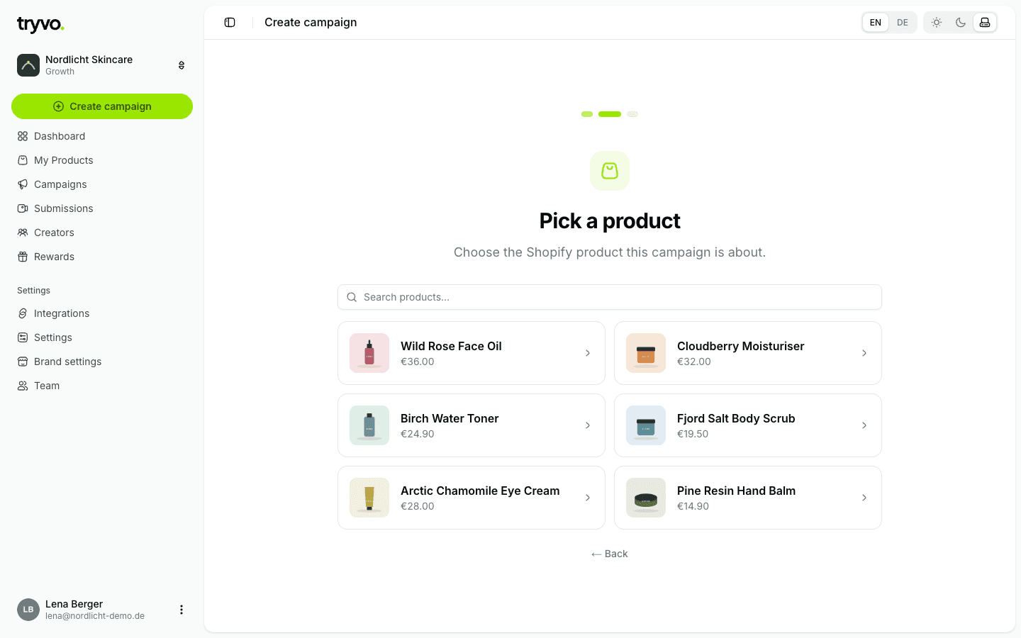 Pick a product
