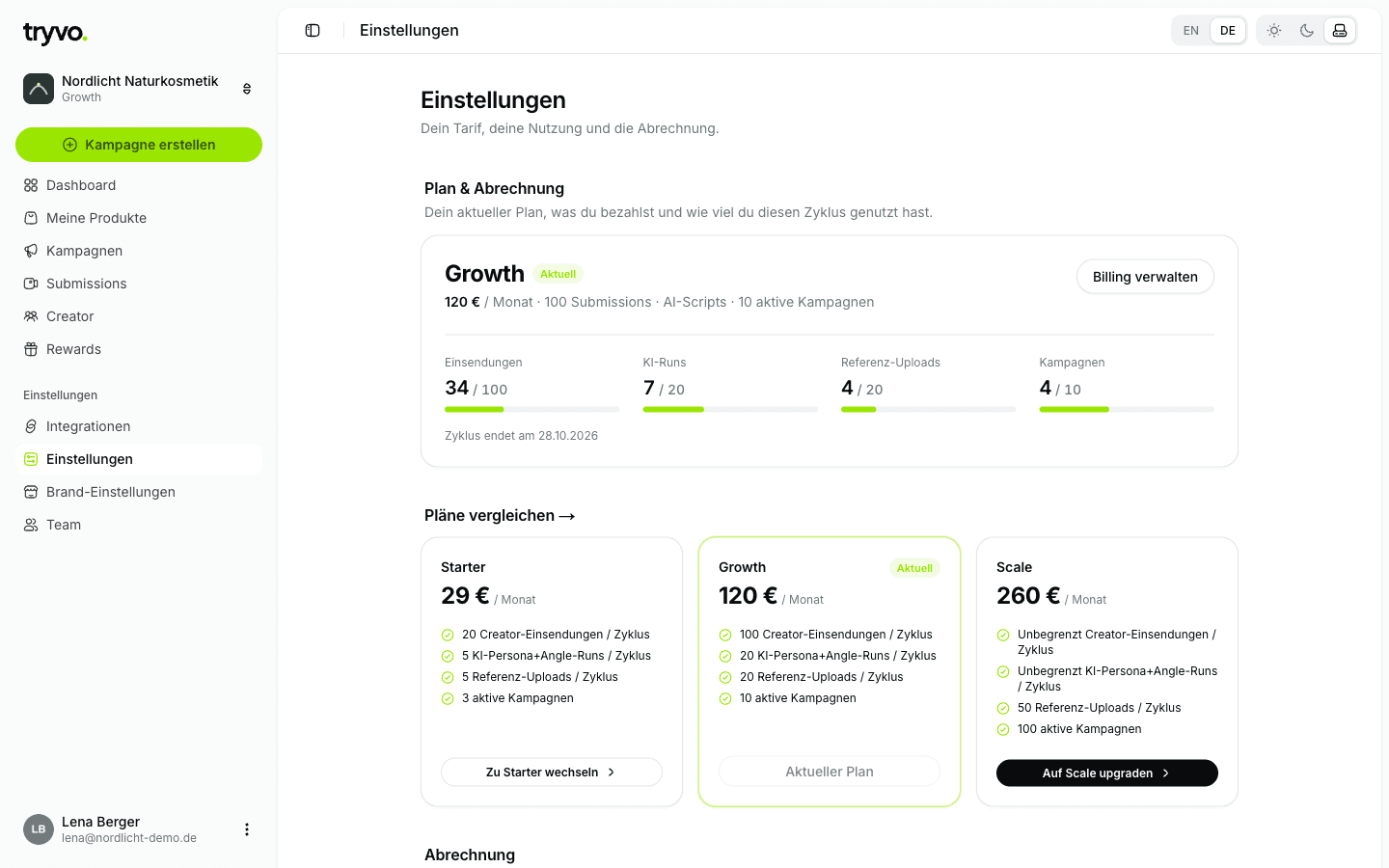 Plan & Abrechnung